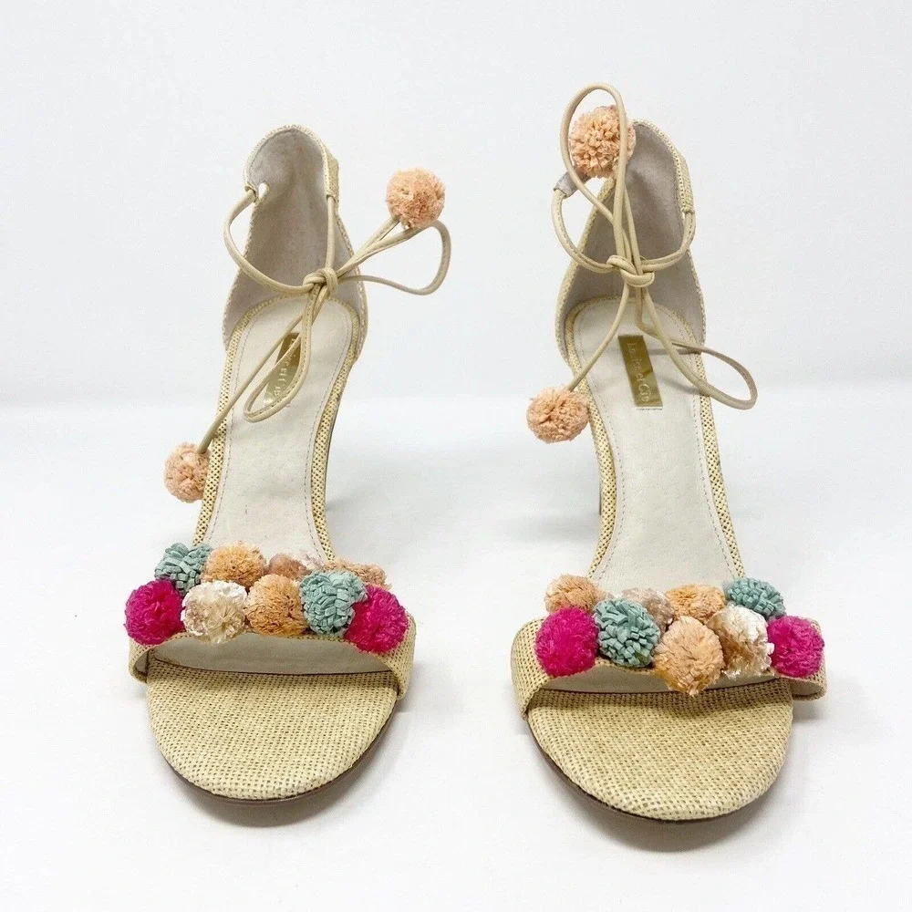 Louise et Cie Kizzy Colorful Pom Pom Heels 10 - Picture 4 of 10